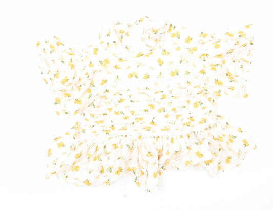 Womens UK Size 10 ASOS White Cropped Blouse