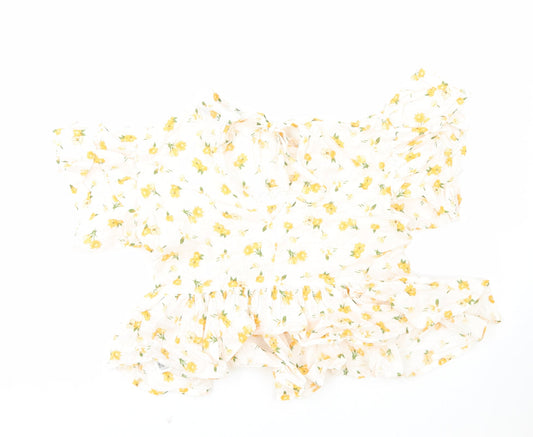 Womens UK Size 10 ASOS White Cropped Blouse
