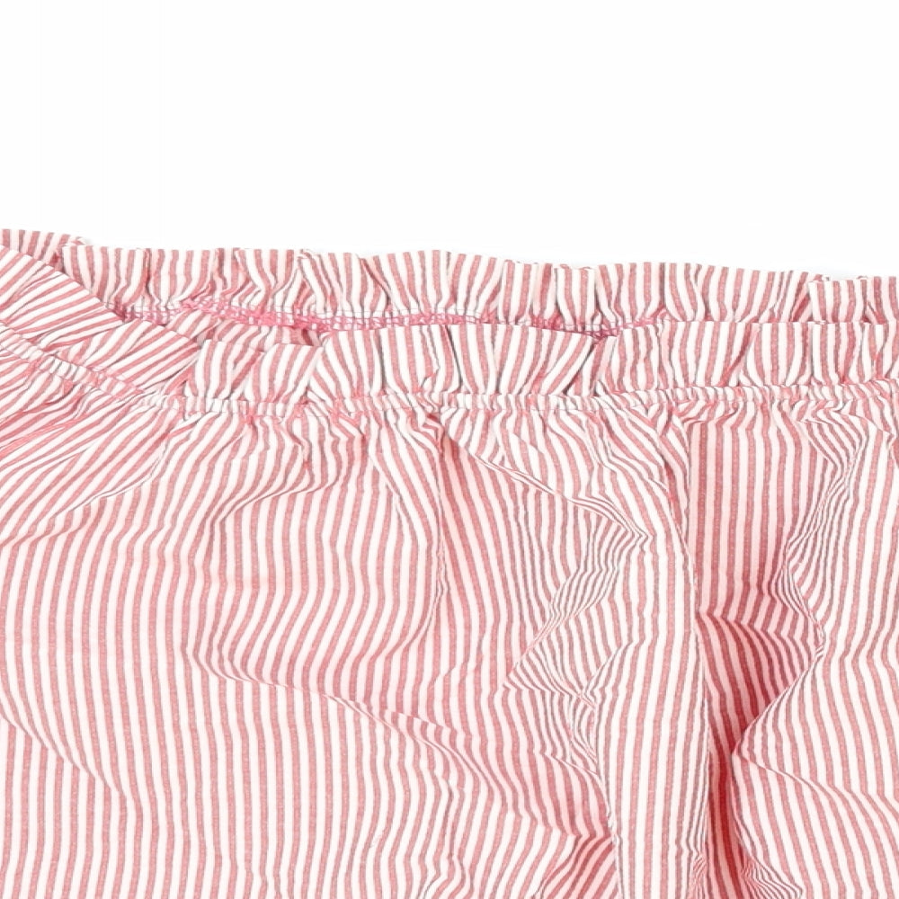 George Womens Red Striped Cotton Cropped Blouse Size 22 Boat Neck
