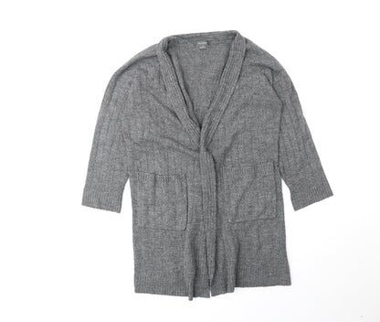 Primark Womens Grey V-Neck Acrylic Cardigan Jumper Size M