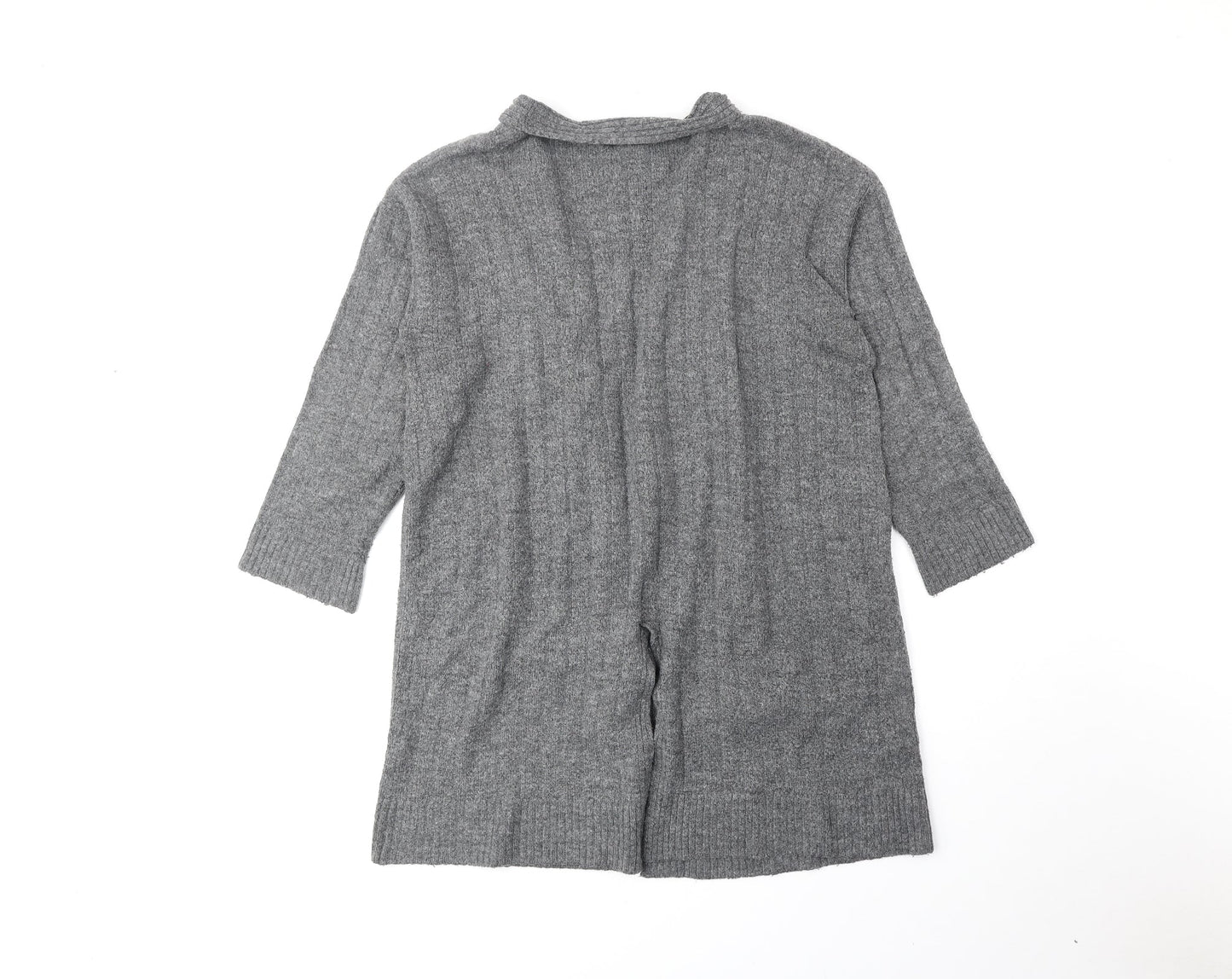 Primark Womens Grey V-Neck Acrylic Cardigan Jumper Size M