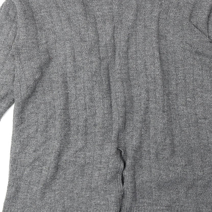 Primark Womens Grey V-Neck Acrylic Cardigan Jumper Size M