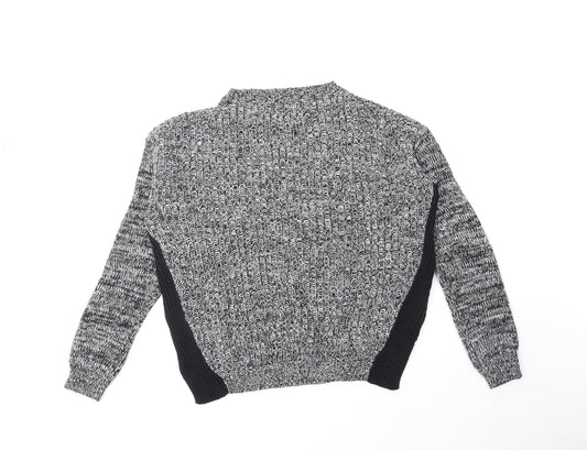 Gina Tricot Womens Grey Mock Neck Acrylic Pullover Jumper Size M