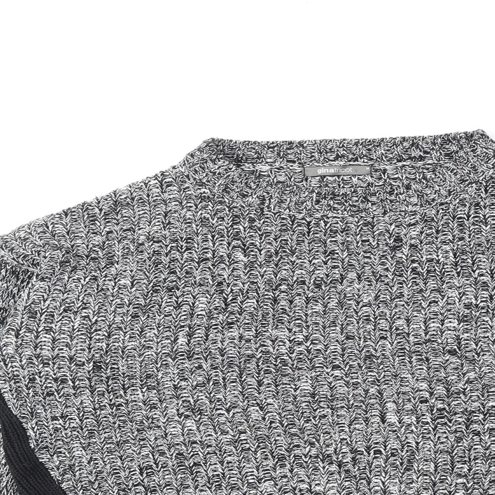 Gina Tricot Womens Grey Mock Neck Acrylic Pullover Jumper Size M