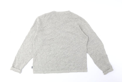 River Island Mens Beige V-Neck Acrylic Pullover Jumper Size M