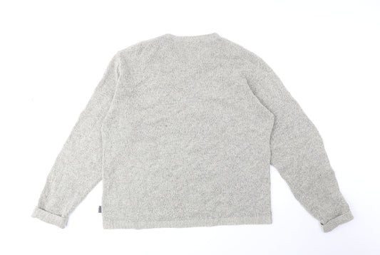 River Island Mens Beige V-Neck Acrylic Pullover Jumper Size M