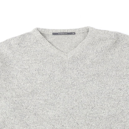 River Island Mens Beige V-Neck Acrylic Pullover Jumper Size M
