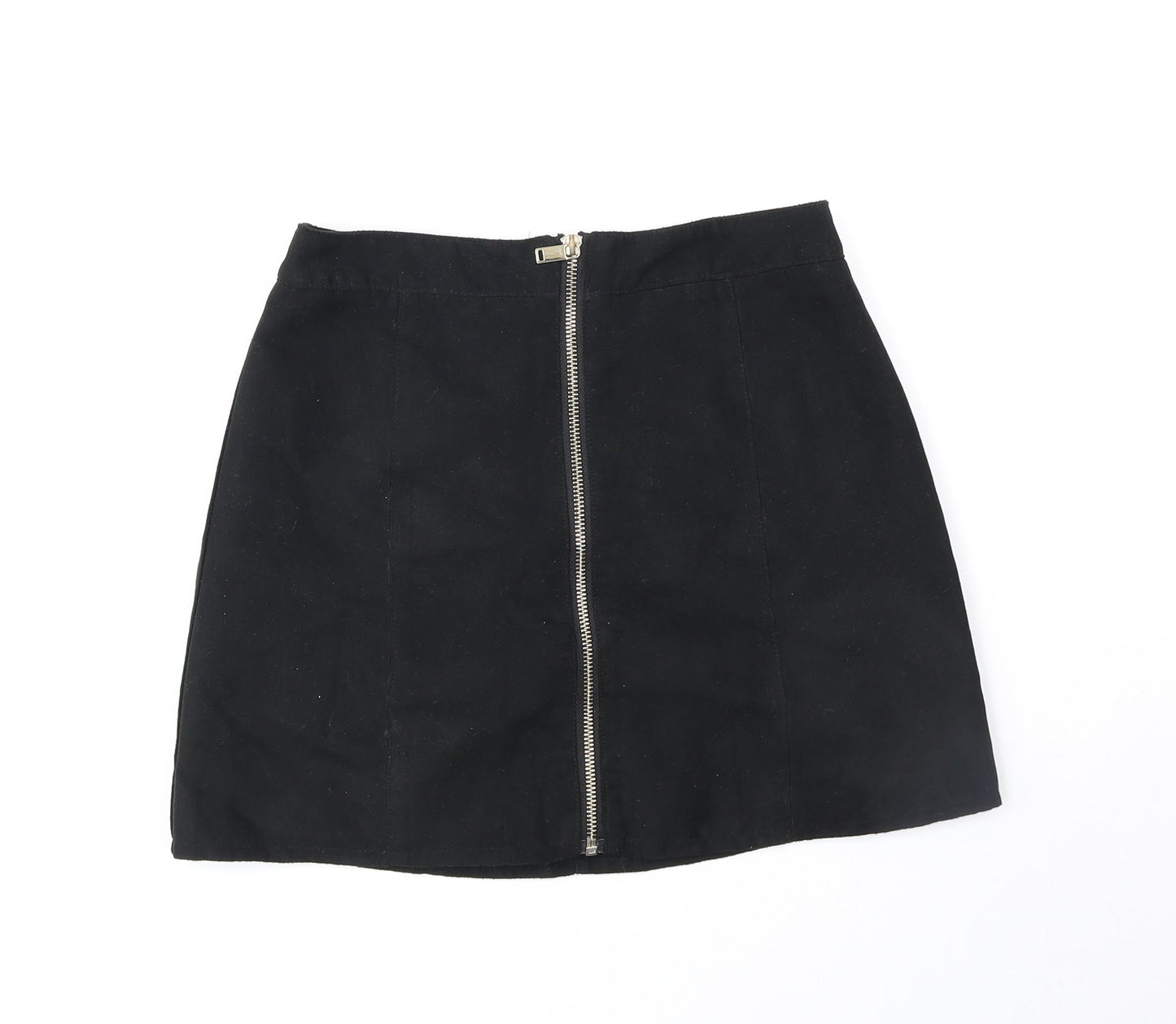 Divided Womens Black Polyester Mini Skirt Size 6 Zip