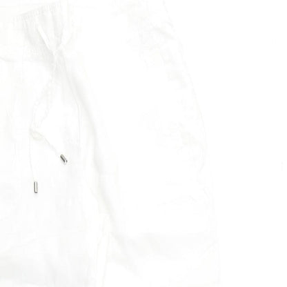 Womens UK Size 16 Marks and Spencer Regular Fit Cropped White Trousers