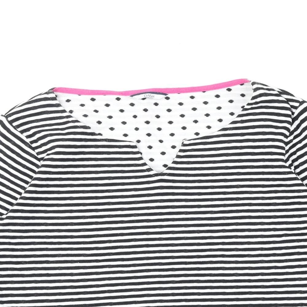 Womens UK Size 10 DASH Black Basic Blouse