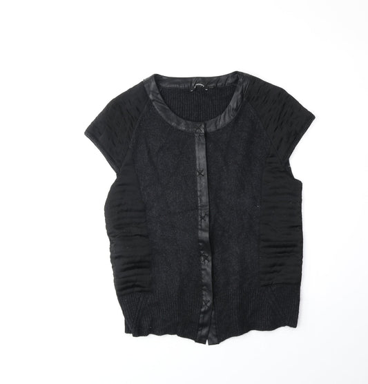 Olsen Womens Black Viscose Basic Blouse Size 14 Scoop Neck