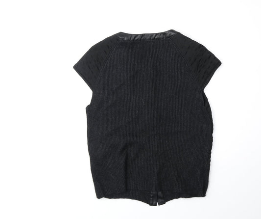 Olsen Womens Black Viscose Basic Blouse Size 14 Scoop Neck