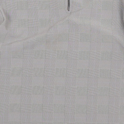 Primark Womens Grey Plaid Polyester Basic Blouse Size 10 Round Neck