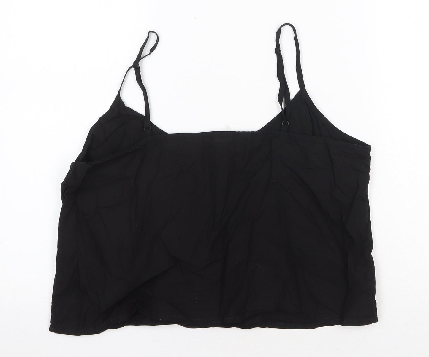 Jack Wills Womens Black Polyester Camisole Tank Size 14 Scoop Neck