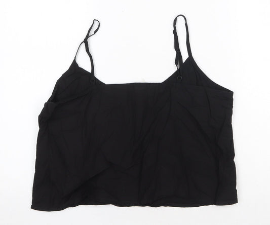 Jack Wills Womens Black Polyester Camisole Tank Size 14 Scoop Neck
