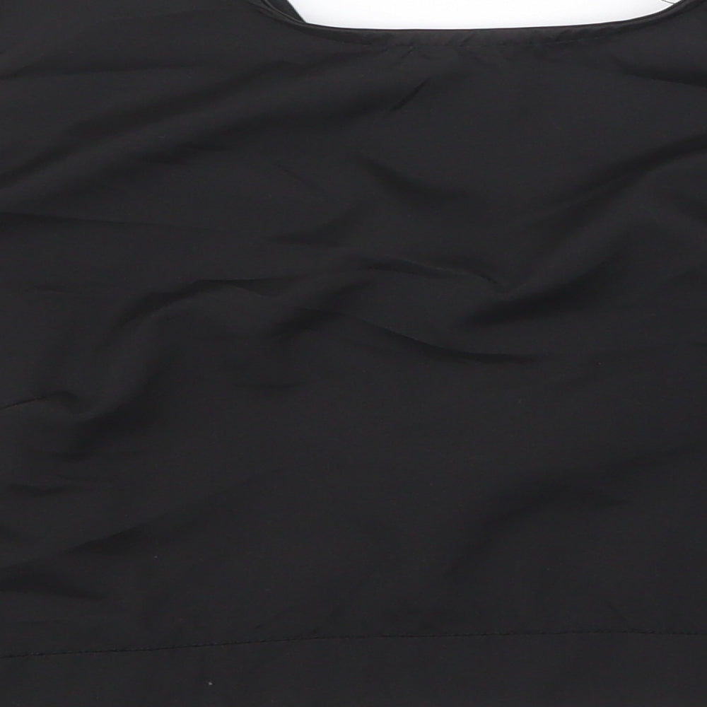 Womens UK Size S Flammode Black Cropped Blouse