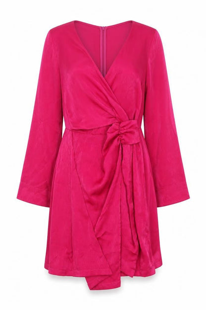 Zara Womens Pink Polyester A-Line Size XS V-Neck Zip