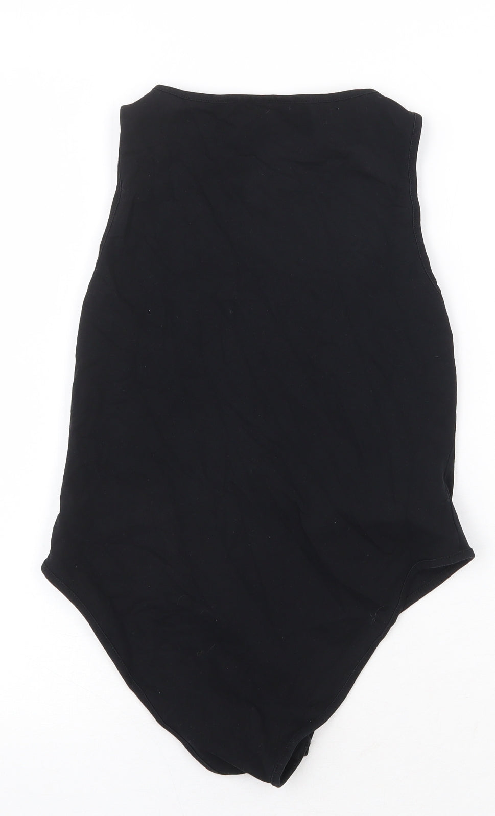 Topshop Womens Black Cotton Bodysuit One-Piece Size 10 Snap