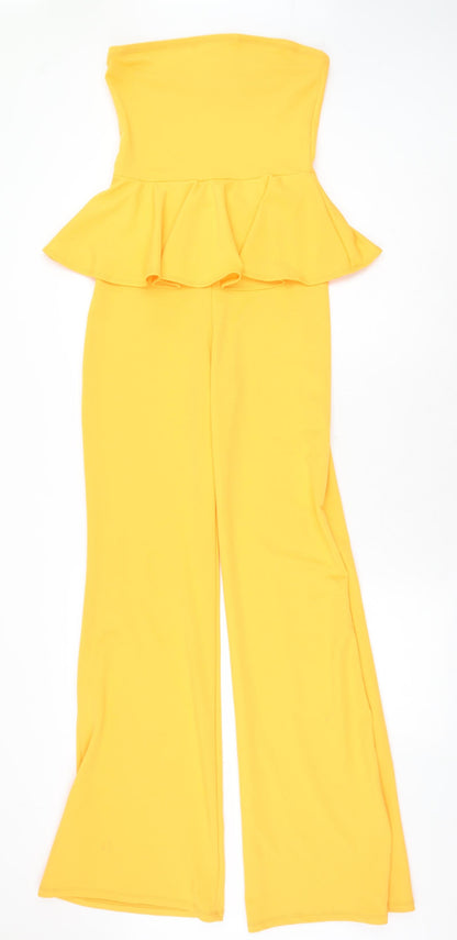 Missguided Womens Orange Polyamide Playsuit One-Piece Size 10 Pullover