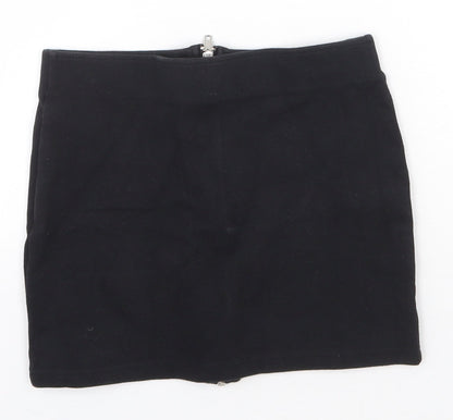 H&M Womens Black Cotton Bandage Skirt Size 10 Zip