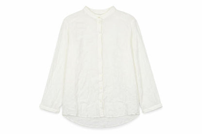 H&M Womens White Polyester Basic Button-Up Size 8 Collared