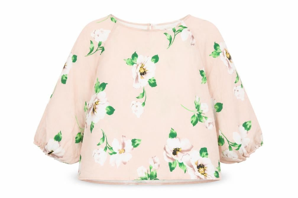 Boohoo Womens Pink Floral Polyester Basic Blouse Size 10 Round Neck