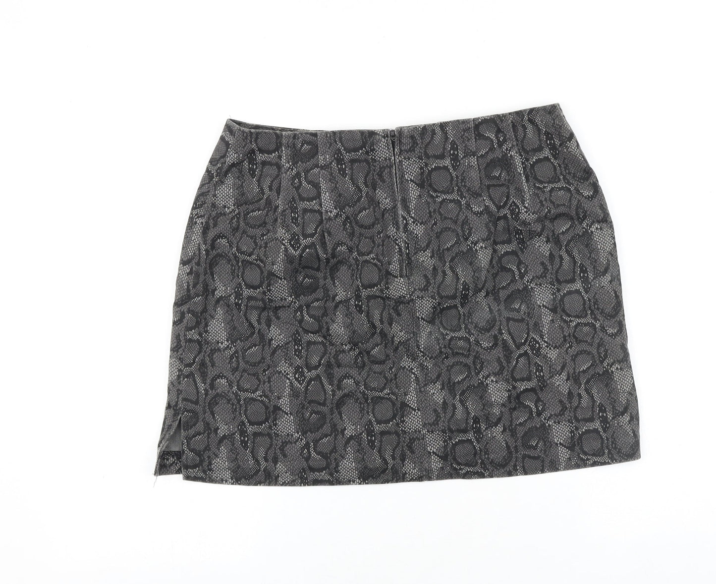 Star C.C.C Girls Grey Animal Print Cotton Mini Skirt Size 11 Years Regular Zip