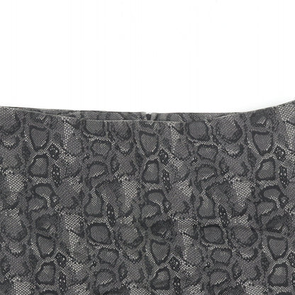 Star C.C.C Girls Grey Animal Print Cotton Mini Skirt Size 11 Years Regular Zip