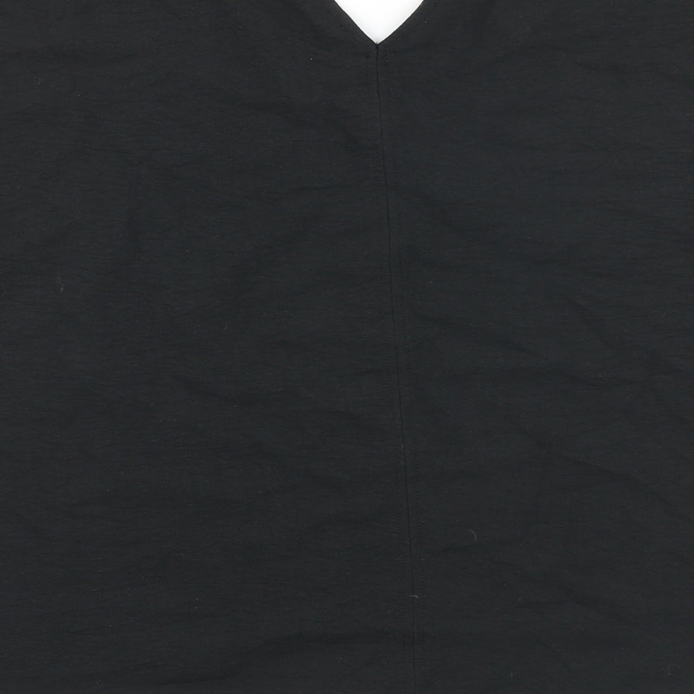 Primark Womens Black Viscose Basic T-Shirt Size 8 V-Neck