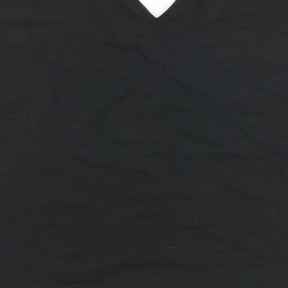 Primark Womens Black Viscose Basic T-Shirt Size 8 V-Neck
