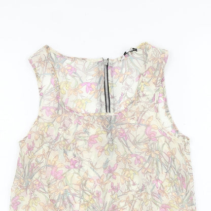 Womens UK Size 8 New Look Beige Basic Tank