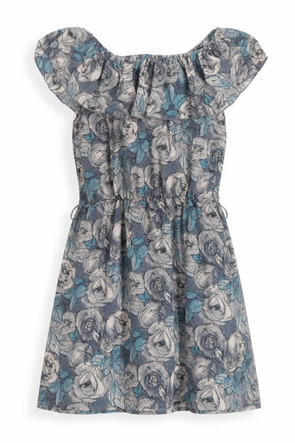 Lushous Womens Blue Geometric Polyester A-Line Size 10 Off the Shoulder Pullover