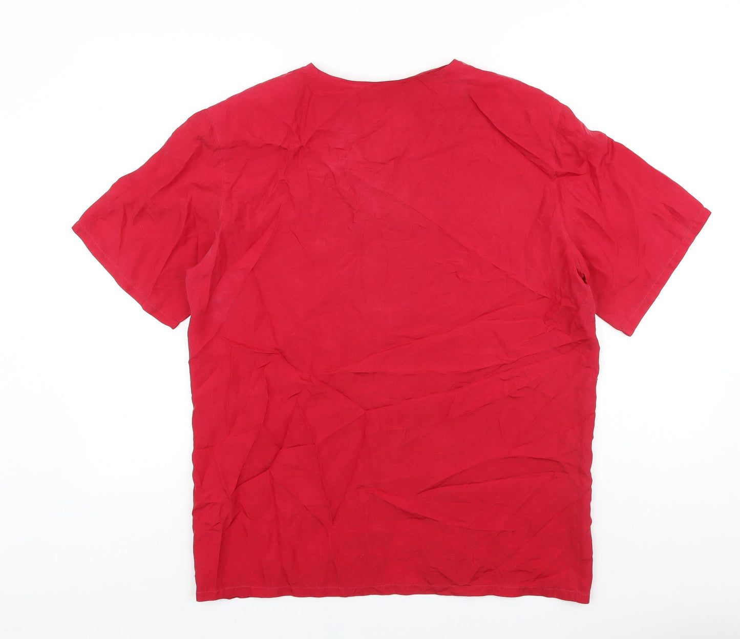 Womens UK Size 12 Dorothy Perkins Red Basic Button-Up