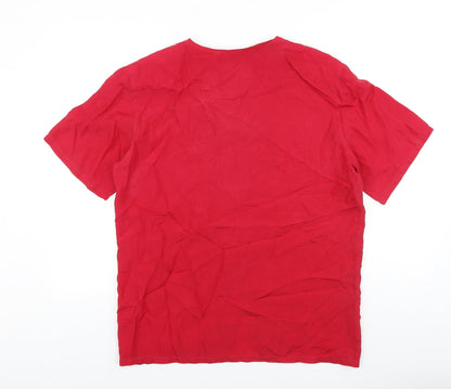 Womens UK Size 12 Dorothy Perkins Red Basic Button-Up