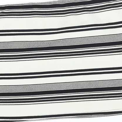 New Look Womens Black Striped Polyester Bandage Skirt Size 14