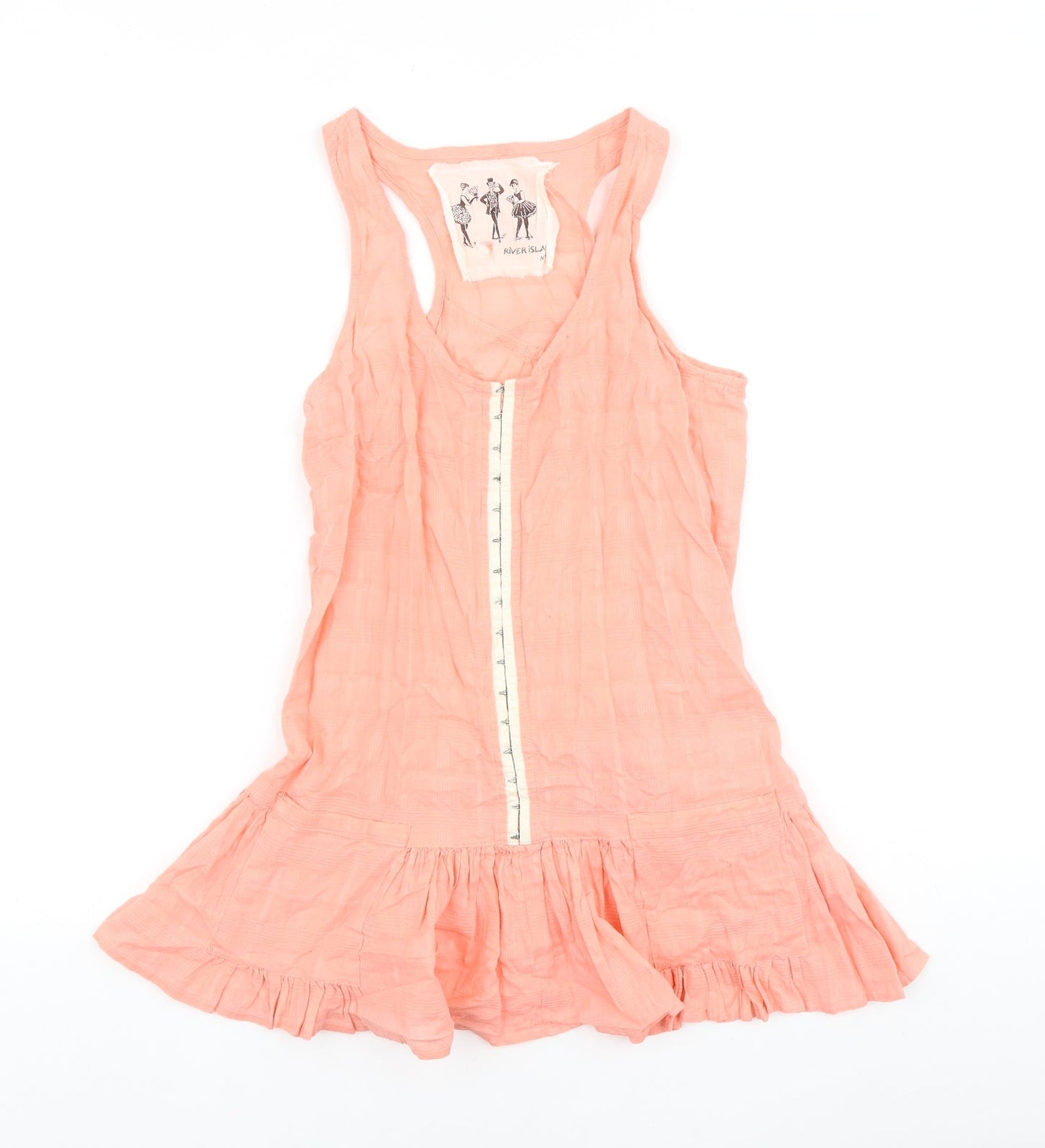 Womens UK Size 8 River Island Pink Basic Tank