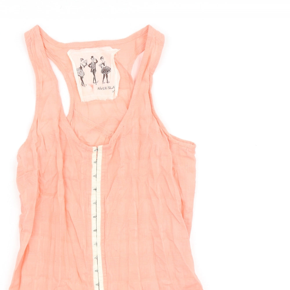 Womens UK Size 8 River Island Pink Basic Tank