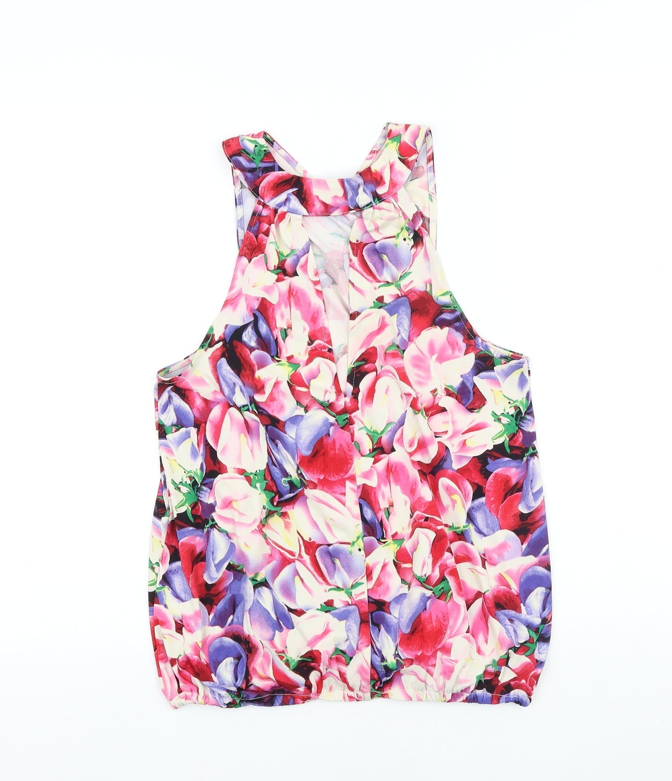 Definitions Womens Multicoloured Geometric Viscose Basic Tank Size 10 V-Neck