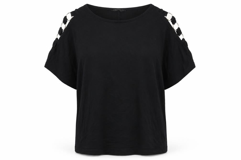 Womens UK Size 6 Select Black Basic T-Shirt