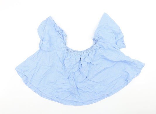 Womens UK Size 10 New Look Blue Basic Blouse