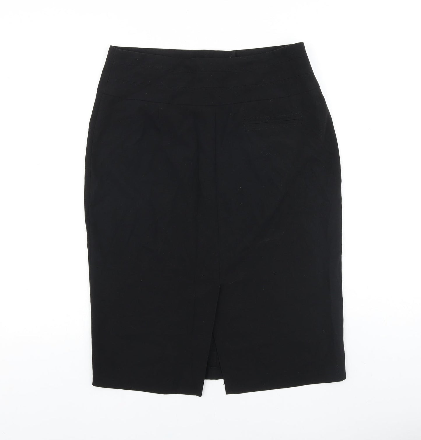 F&F Womens Black Polyester Straight & Pencil Skirt Size 32 in Hook & Loop