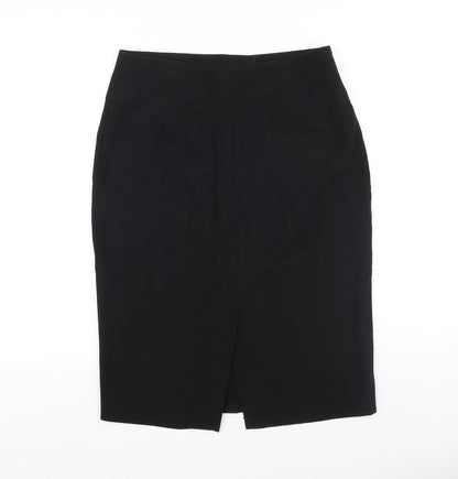 F&F Womens Black Polyester Straight & Pencil Skirt Size 32 in Hook & Loop