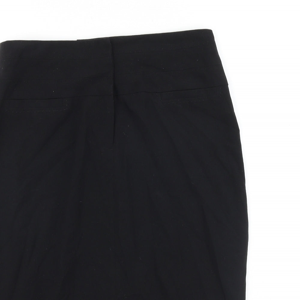 F&F Womens Black Polyester Straight & Pencil Skirt Size 32 in Hook & Loop