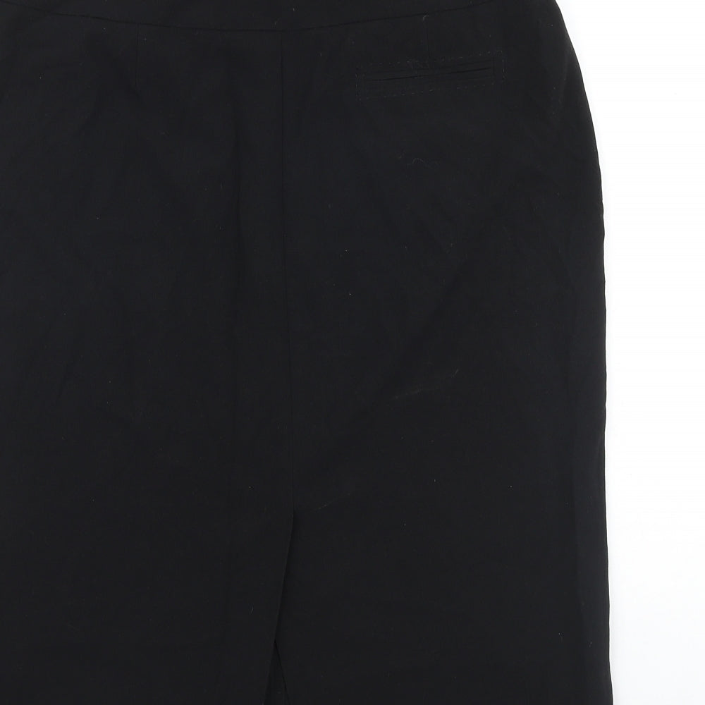 F&F Womens Black Polyester Straight & Pencil Skirt Size 32 in Hook & Loop