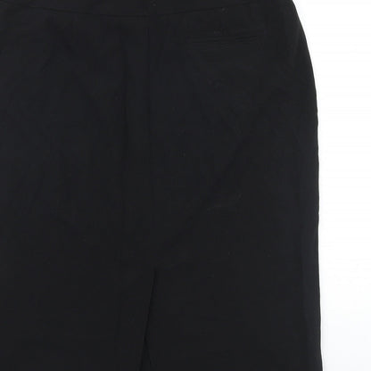 F&F Womens Black Polyester Straight & Pencil Skirt Size 32 in Hook & Loop