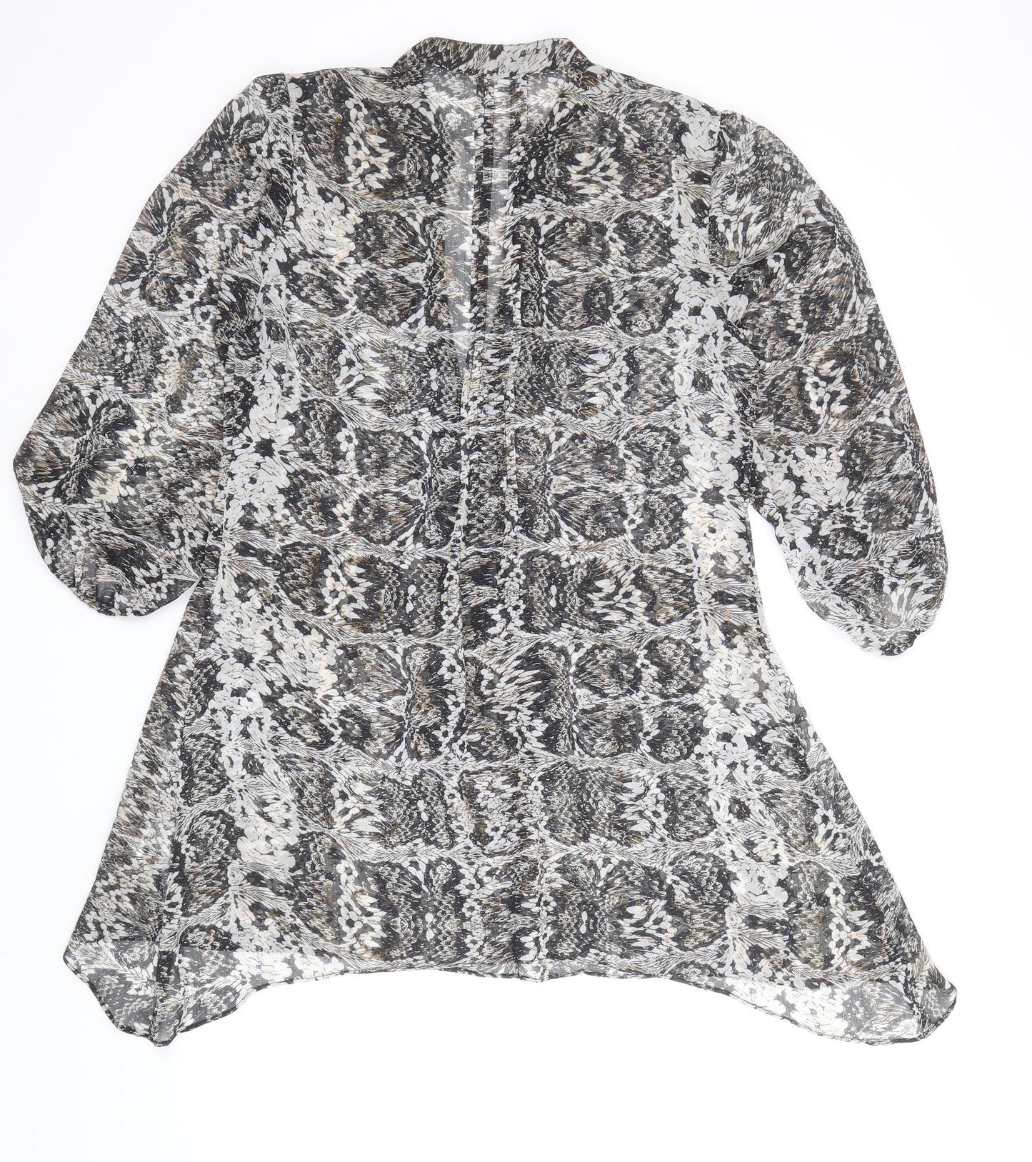 Marks and Spencer Womens Multicoloured Animal Print Polyacrylate Fibre Shirt Dress Size 12 V-Neck Pullover
