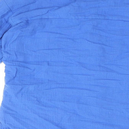 Marks and Spencer Boys Blue 100% Cotton Basic Button-Up Size 8-9 Years Collared Button