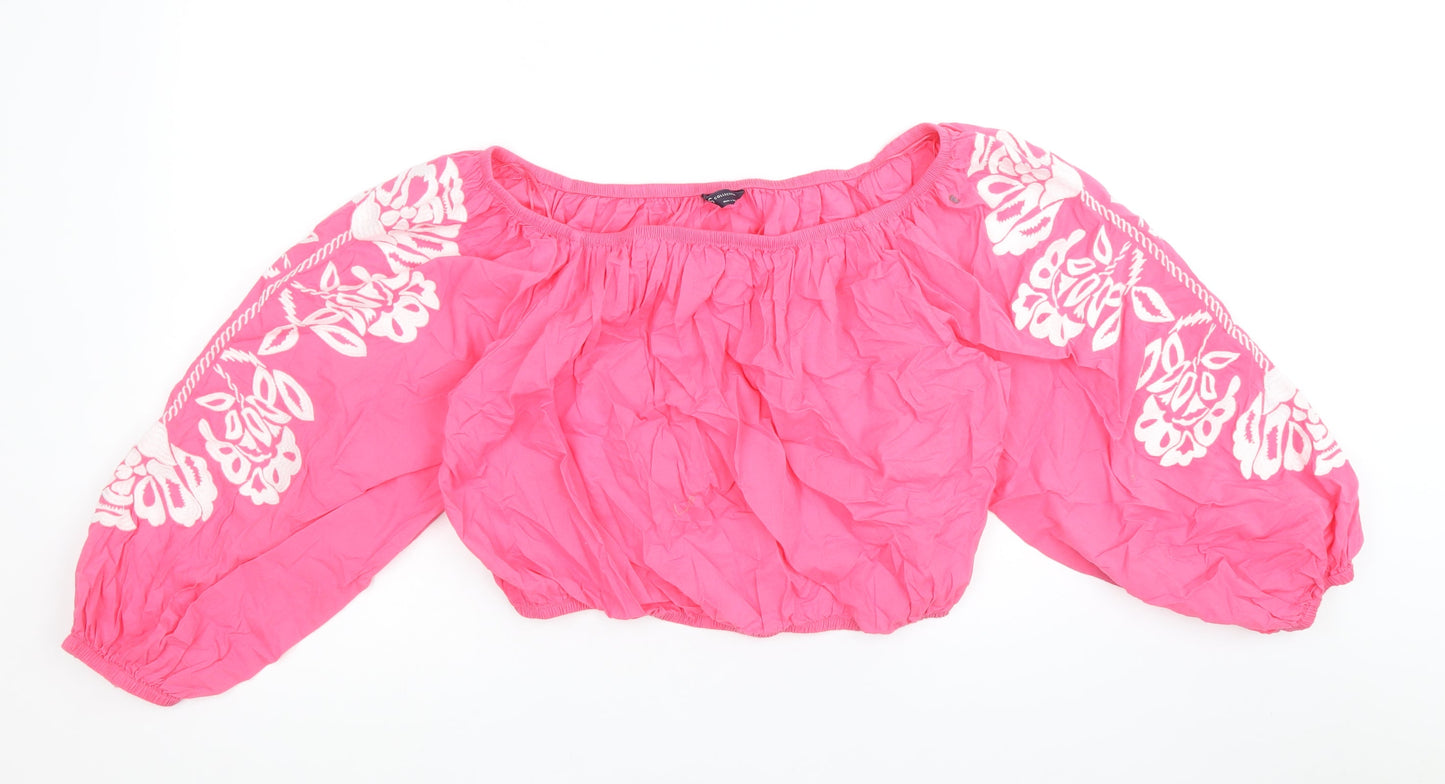 Womens UK Size 20 Marks and Spencer Pink Cropped Blouse
