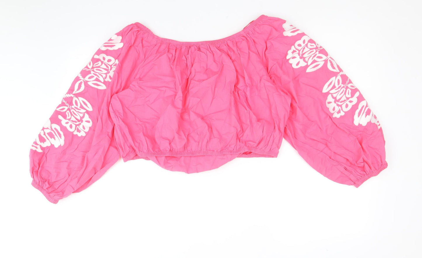 Womens UK Size 20 Marks and Spencer Pink Cropped Blouse