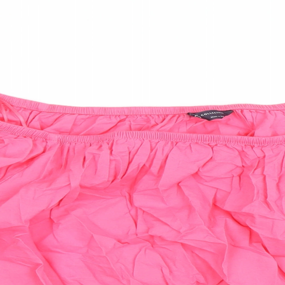 Womens UK Size 20 Marks and Spencer Pink Cropped Blouse